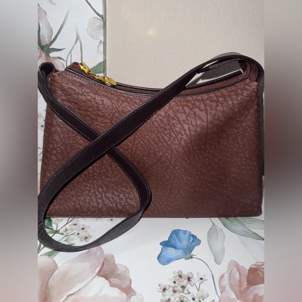 Vintage Boomerang Kangaroo Leather Shoulder Bag Brown Handcrafted Australia